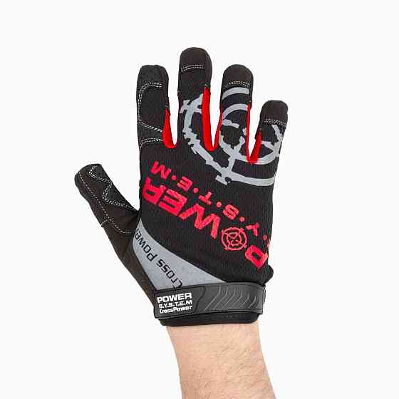 Рукавички для кросфіту з довгим пальцем Power System PS-2860 Cross Power Black/Red S Каменское