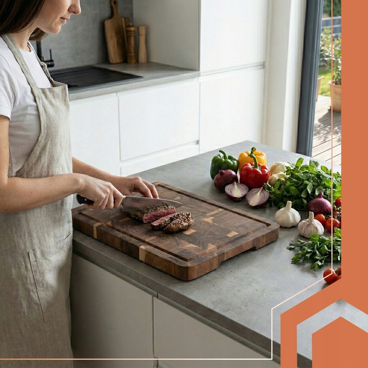 Кухонная разделочная доска из дерева акации с бортиками Ruhhy (26924) Нововолынск - изображение 8
