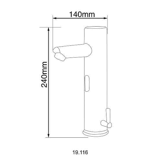 Смеситель сенсорный для умывальника HOTEC 19.116 DC/AC Hot/Cold с трансформатором (000019613) Киев