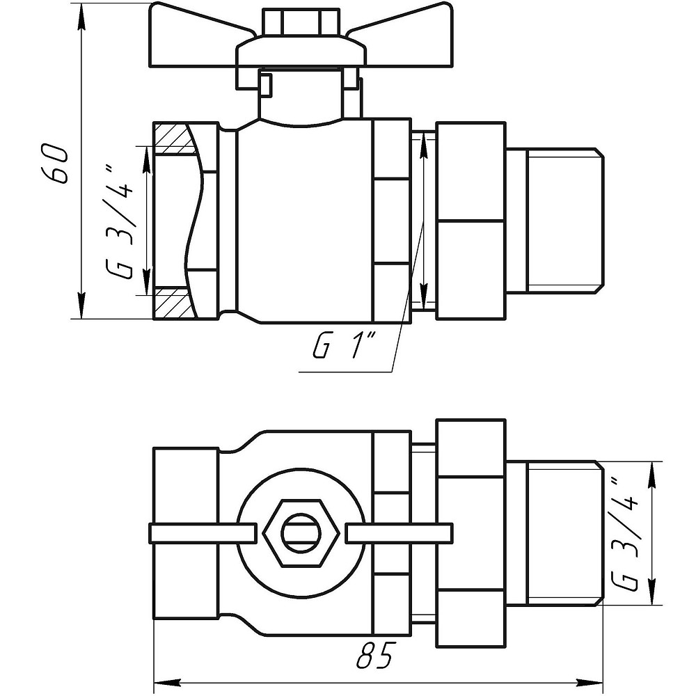 Кран кульовий прямий з американкою ARCO  3/4″ TURIA 0117408 Луцк - изображение 5