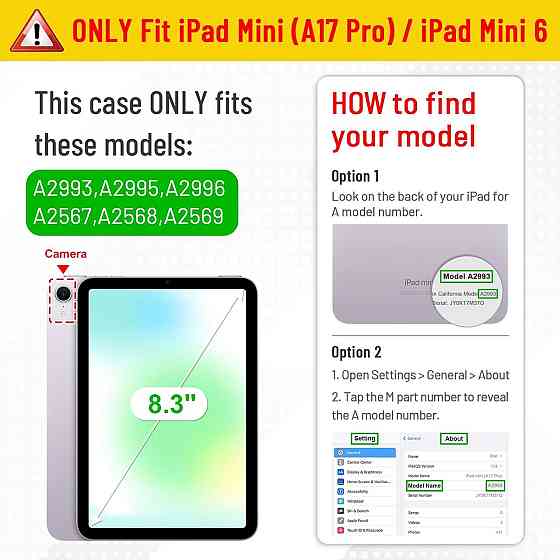 Чохол Fintie iPad mini 7 A17 Pro / mini 6 A2567-69 Marble Green 360° регульований підставка тримач Pencil Auto Sleep/Wake Київ