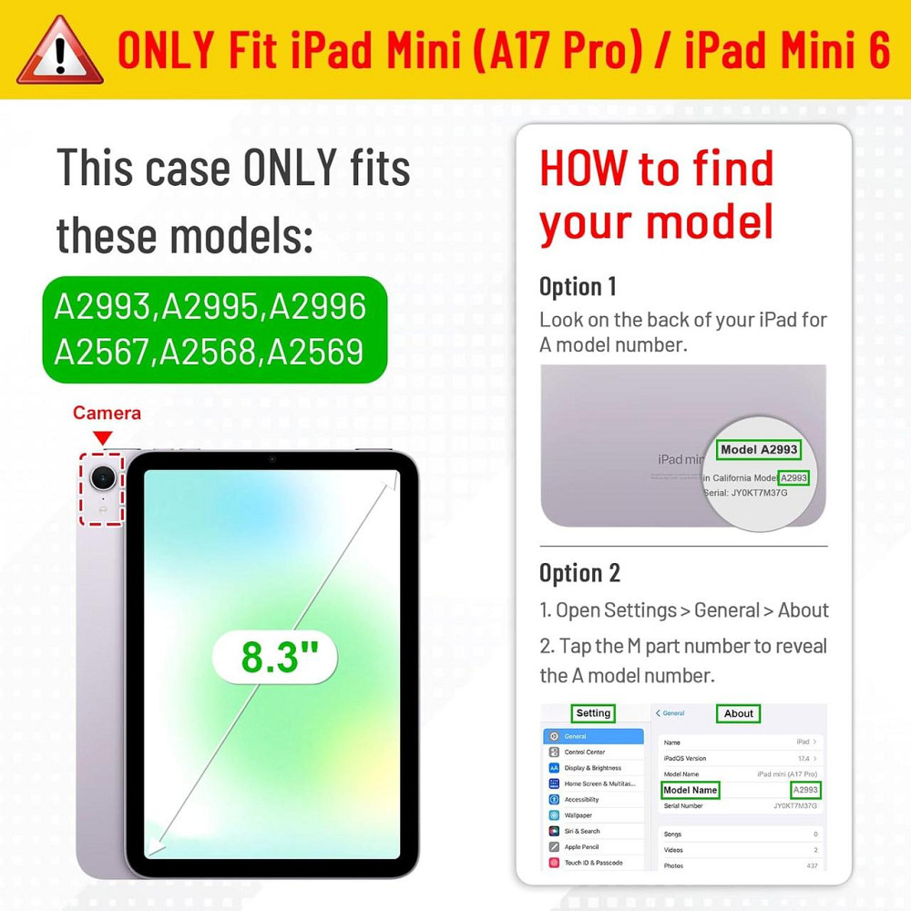 Чехол Fintie для iPad mini 7 A17 Pro / mini 6 A2567-69 Marble Green 360° регулируемая подставка держатель Киев - изображение 5
