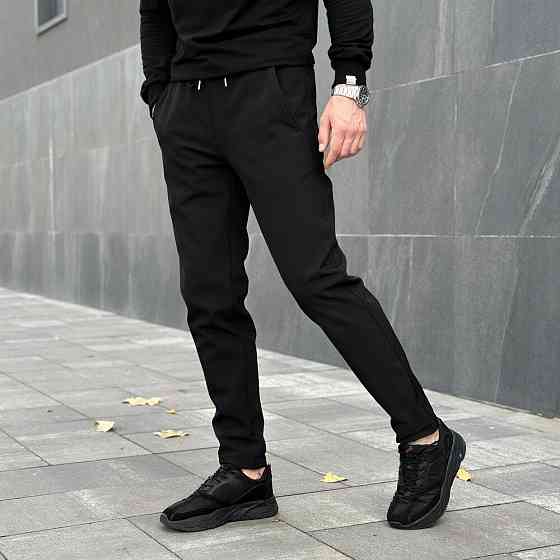 Мужские черные брюки демисезонные из софтшела Pobedov Point Киев