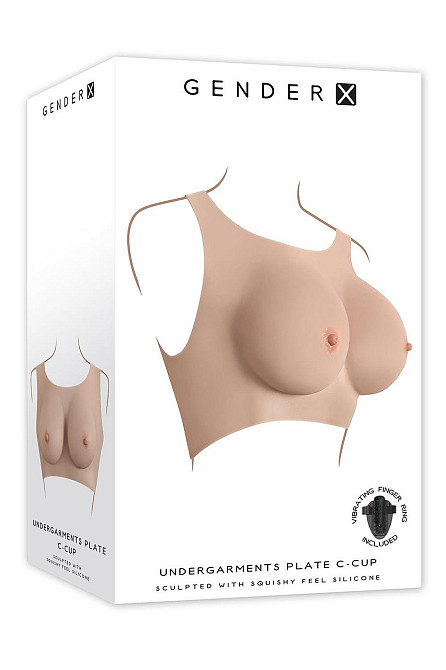 Накладні груди топ Gender X Undergarments Plate C-Cup бежеві, 28 см Sex Aura Київ - фото 10