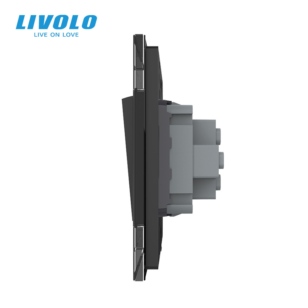 Кнопковий вимикач без фіксації Дзвінковий вимикач Імпульсний вимикач LIVOLO чорний матовий скло Коломия - фото 8