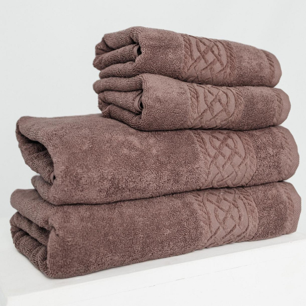 Набір Махрових рушників , Махра,Коричневий, 50/90 та 70/140 Київ - фото 2