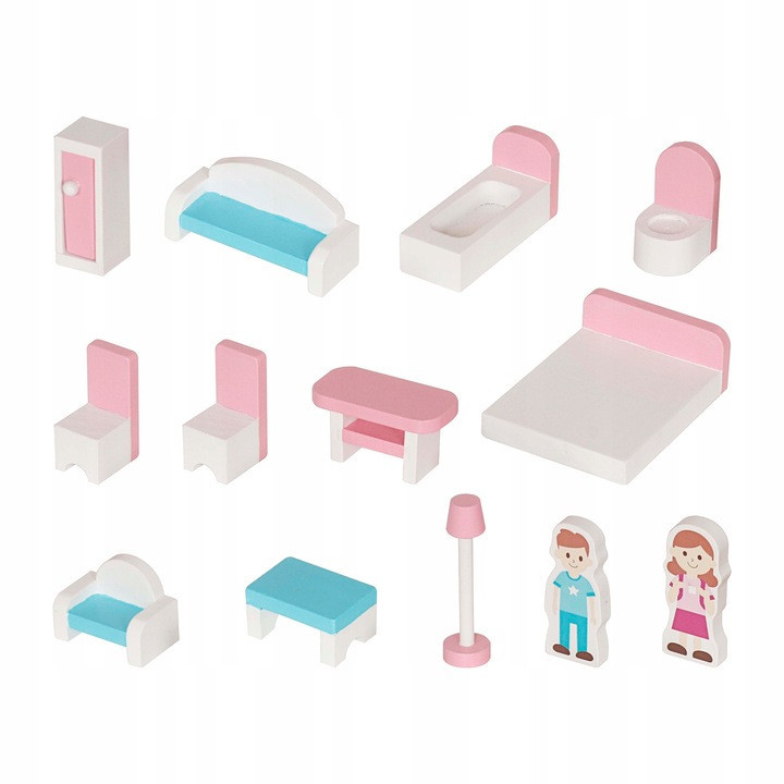 Деревянный кукольный домик 3 уровня с LED-подсветкой Kruzzel (26364) Нововолынск - изображение 6