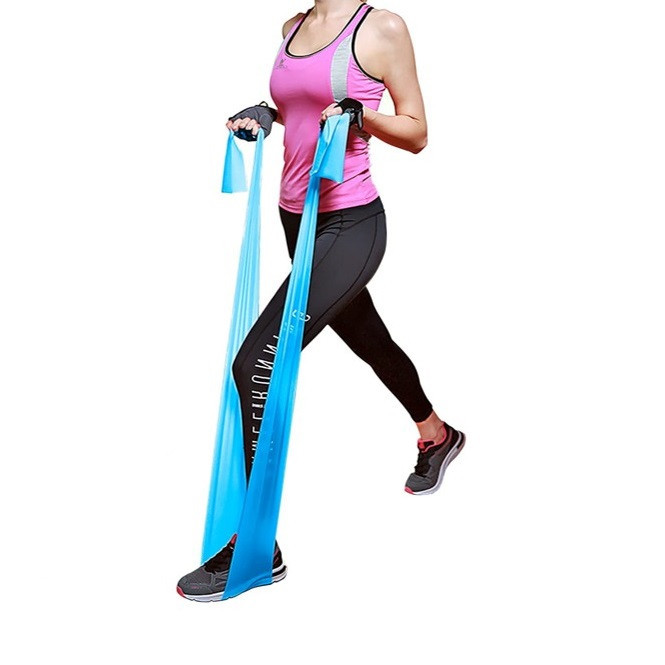 Стрічка-еспандер для фітнесу та реабілітації U-POWEX Fitness band 0.4мм. (6.8 кг) Blue Луцьк - фото 9