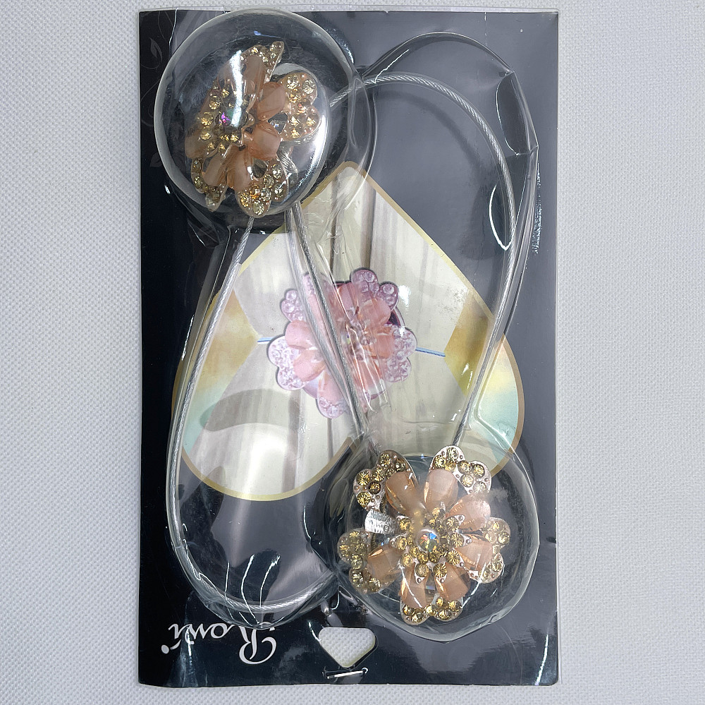 Магніти для штор та гардин "Flowers" набір 2 шт Персиковий (81-243) Київ - фото 8