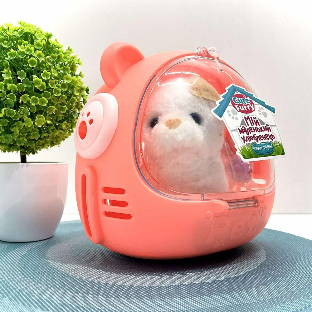 Кошеня інтерактивне ходить ворушить хвостиком у перенесці Білий з рудим (688-123A) Чернігів - фото 9