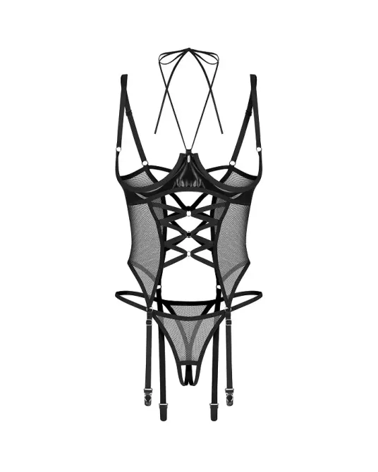 Корсет Obsessive Dominna cupless corset & crotchless thong L/XL Львів - фото 4