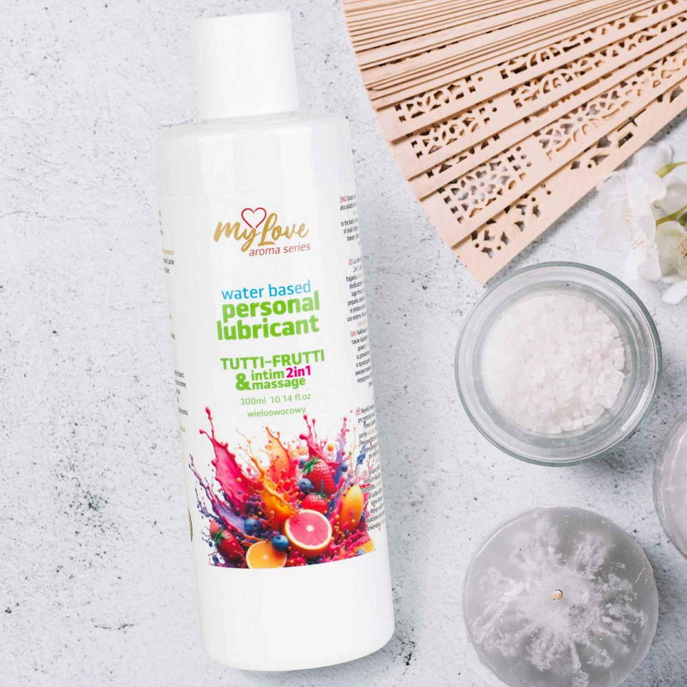 2в1 лубрикант та масажний гель - MyLove Aroma Series Intim&Massage Tutti-Frutti, 300 мл Sex Aura Київ - фото 3