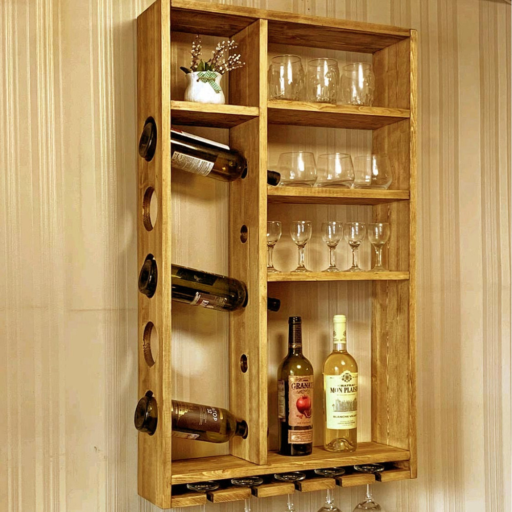 Настенная винная полка 