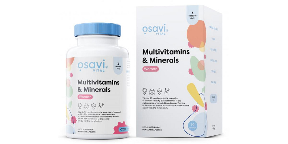 Комплекс вітамінів і мінералів для жіночого організму Osavi Multinitamins &amp; Minerals Woman 90 caps Луцьк - фото 1
