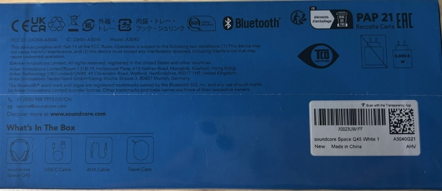 Наушники Anker SoundСore Space Q45 White (A3040G21) Харьков - изображение 5