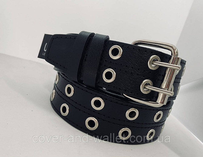 Широкий кожаный ремень с двумя отверстиями PS Leather Киев - изображение 3