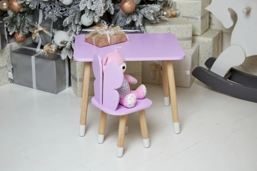 Детский прямоугольный столик со стульчиком Бабочка (Фиолетовый) Винница - изображение 9
