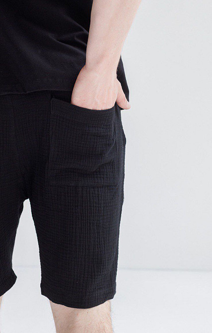 Мужские шорты муслиновые Черный M Харьков - изображение 5