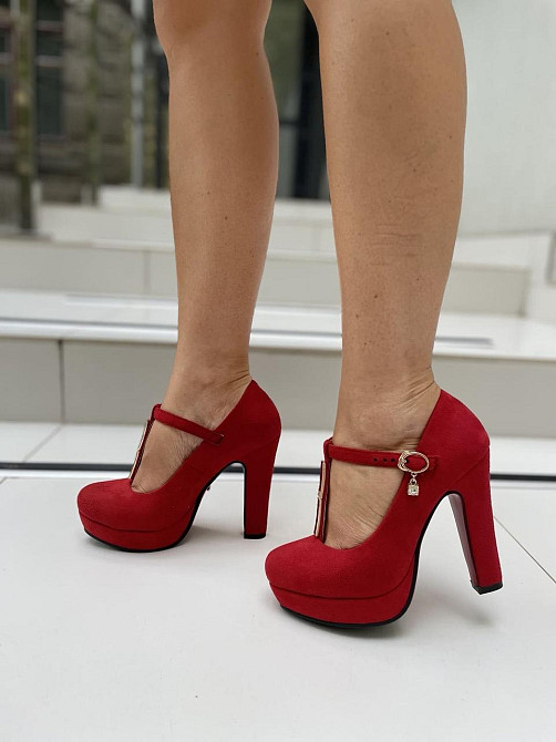 Туфлі жіночі STILLETA червоні еко-замша каблук 12см розмір 36 (D280-E937-3) Коломия - фото 2