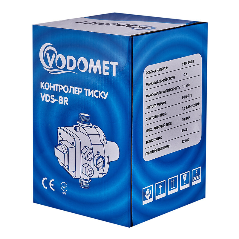 Контроллер давления Vodomet VDS-8R электронный для насоса до 1,1 кВт, 1