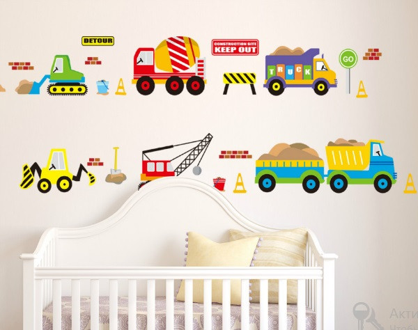 Виниловая наклейка в детскую Транспорт Киев - изображение 1