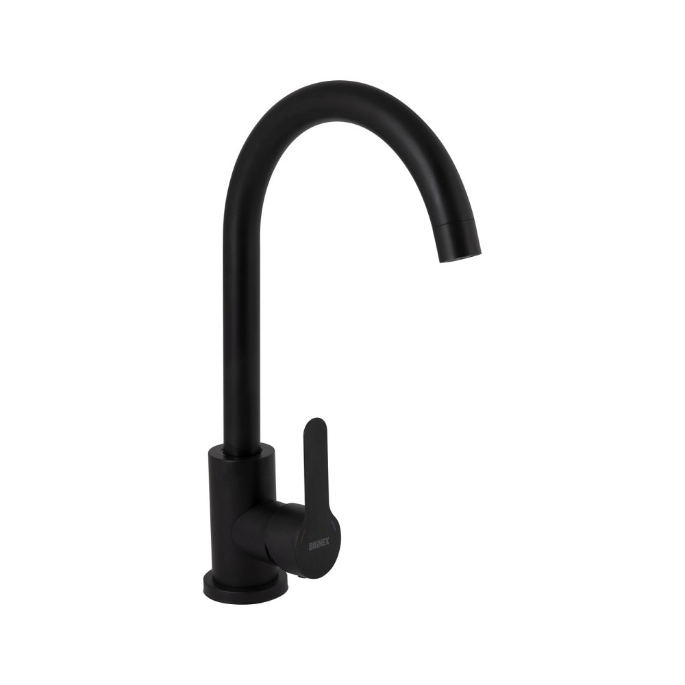 Смеситель для кухни Brinex Pure 015F U-образный Black Matt BRIPUR015FBLM Киев - изображение 14