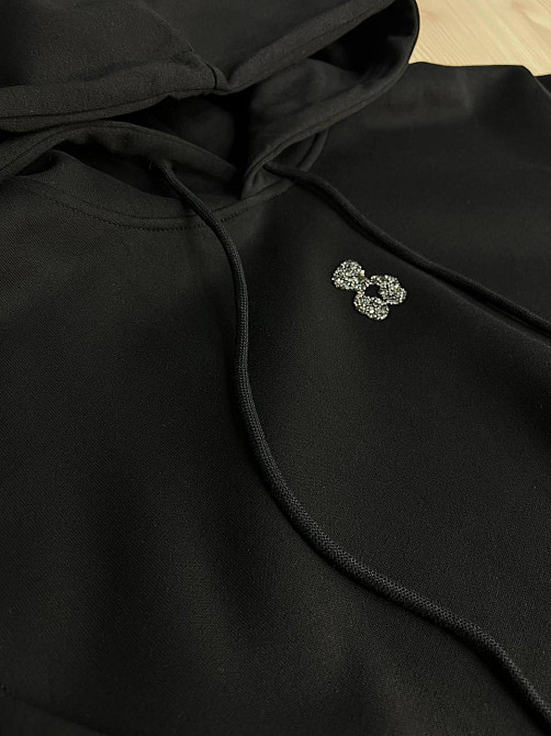 Костюм женский A-N 2735 с медвежонком в ​​камнях - худи и штаны черный, черный, XL Киев - изображение 9
