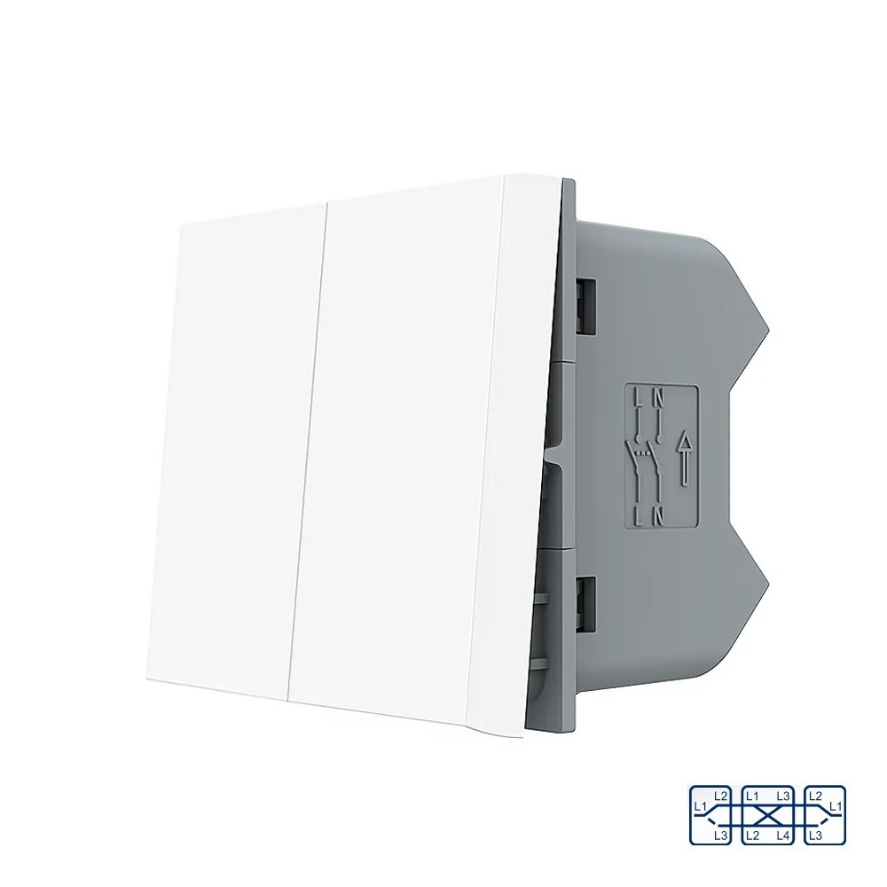 LIVOLO Перехресний (хрестовий) вимикач LIVOLO, 2-клавішний, білий, модуль без рамки (VL-FCMM10A Коломия - фото 10