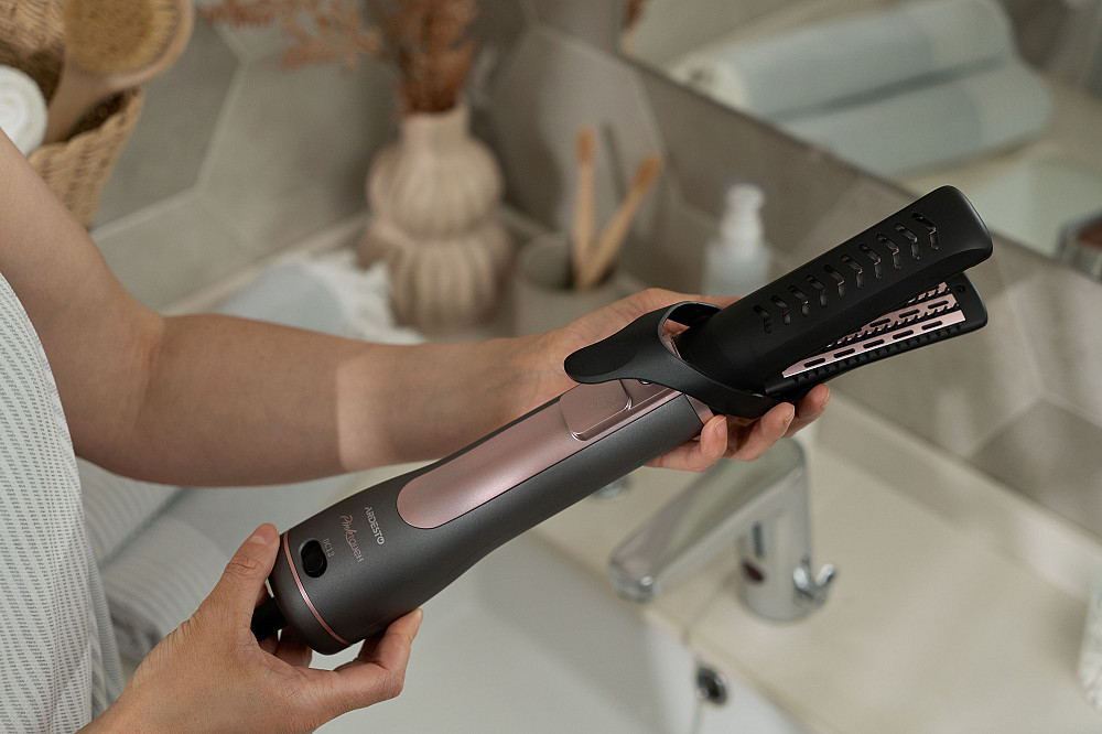 Фен-щітка ARDESTO Brush Pink Touch, 1200Вт, 2 швидкості, 2 темп. режими, LED-дисплей, функція іонізації , 4 насадки, сірий+ рожевий Київ - фото 7