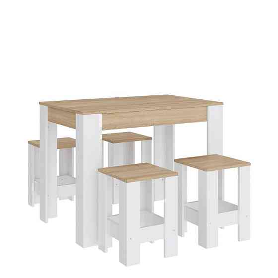 Обідній комплект Еверест стіл СТО-1/4 табурети Т-1 (4шт) Дуб сонома/Німфея Альба (DTM-071148) Львів