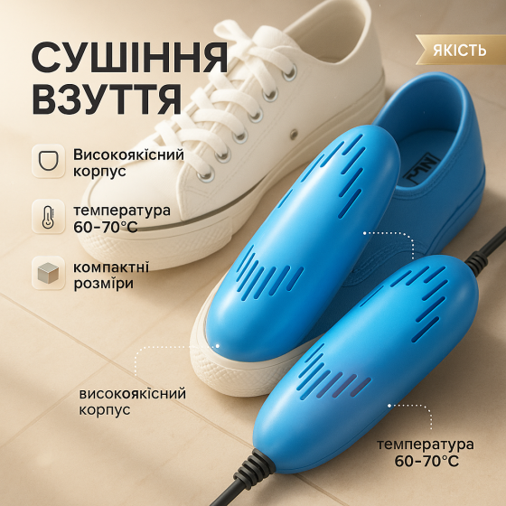 Електрична сушарка для взуття SHOES DRYER, 220V / Електросушарка для сушіння взуття. Колір блакитний IW-36 Львів