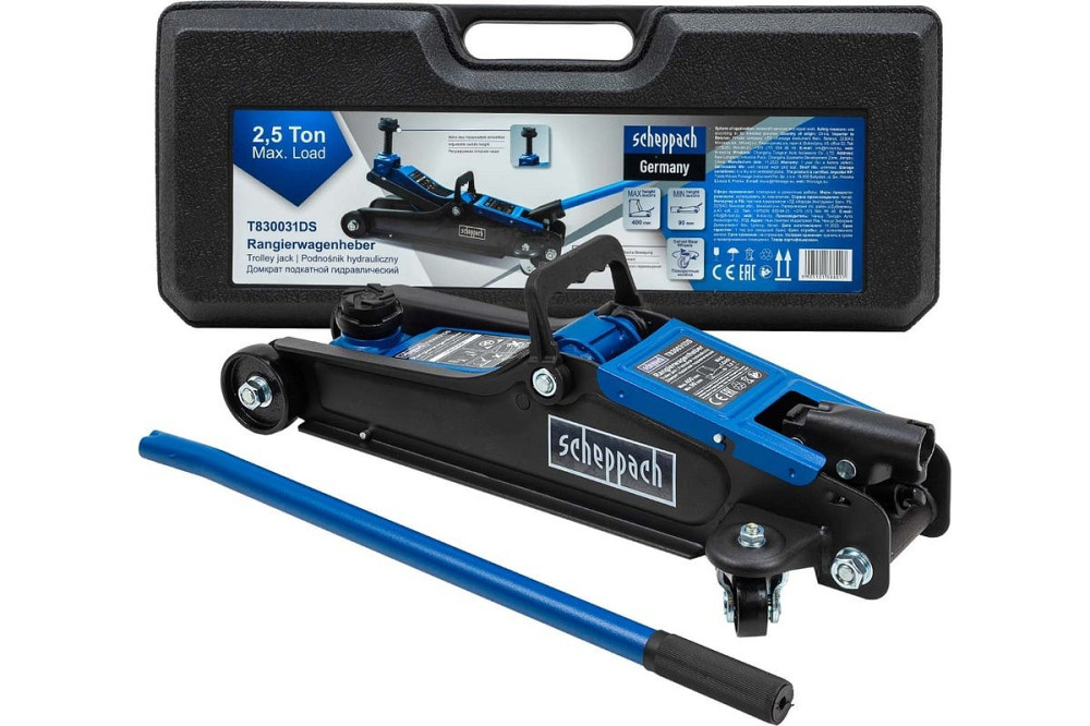 Домкрат підкатний 2.5т (90-400мм) гідравлічний у кейсі SCHEPPACH SCH-T830031DS Одесса - изображение 1