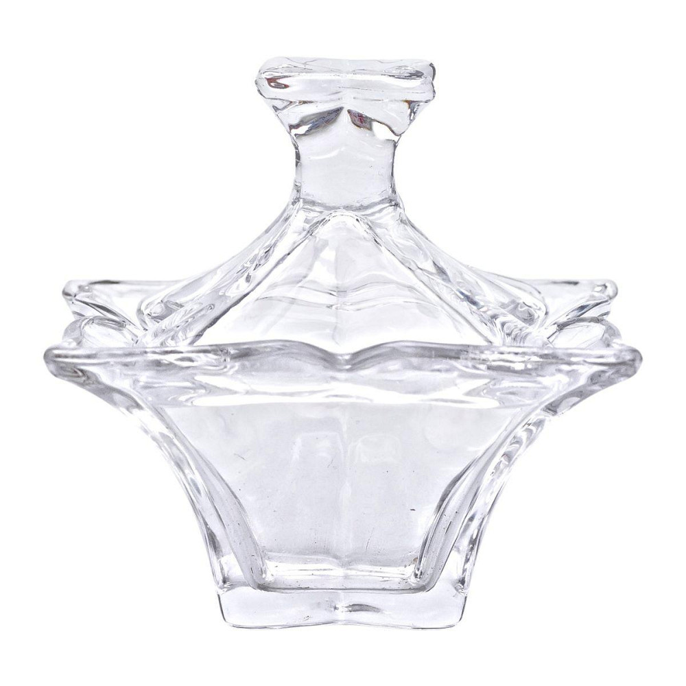 Квадратная стеклянная сахарница с крышкой 8.5 см Киев - изображение 2