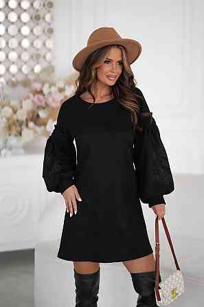 Женское замшевое платье с вышивкой 42-44, Чорний Одеса