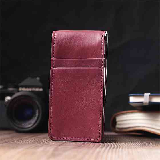 Ключниця для жінок у вигляді футляра з натуральної шкіри GRANDE PELLE 22572 Бордовий Київ