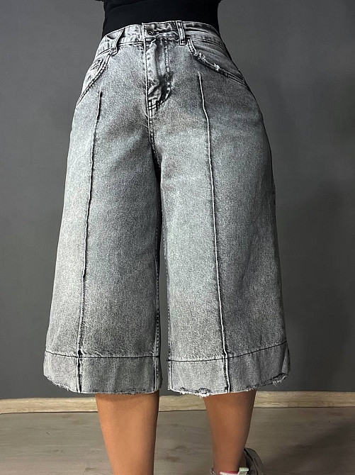 Шорти жіночі джинсові Sherocco 391 бермуди довгі з манжетами та стрілкою сірі, сірий, 28, 28, 78 см, 109 см Київ - фото 17