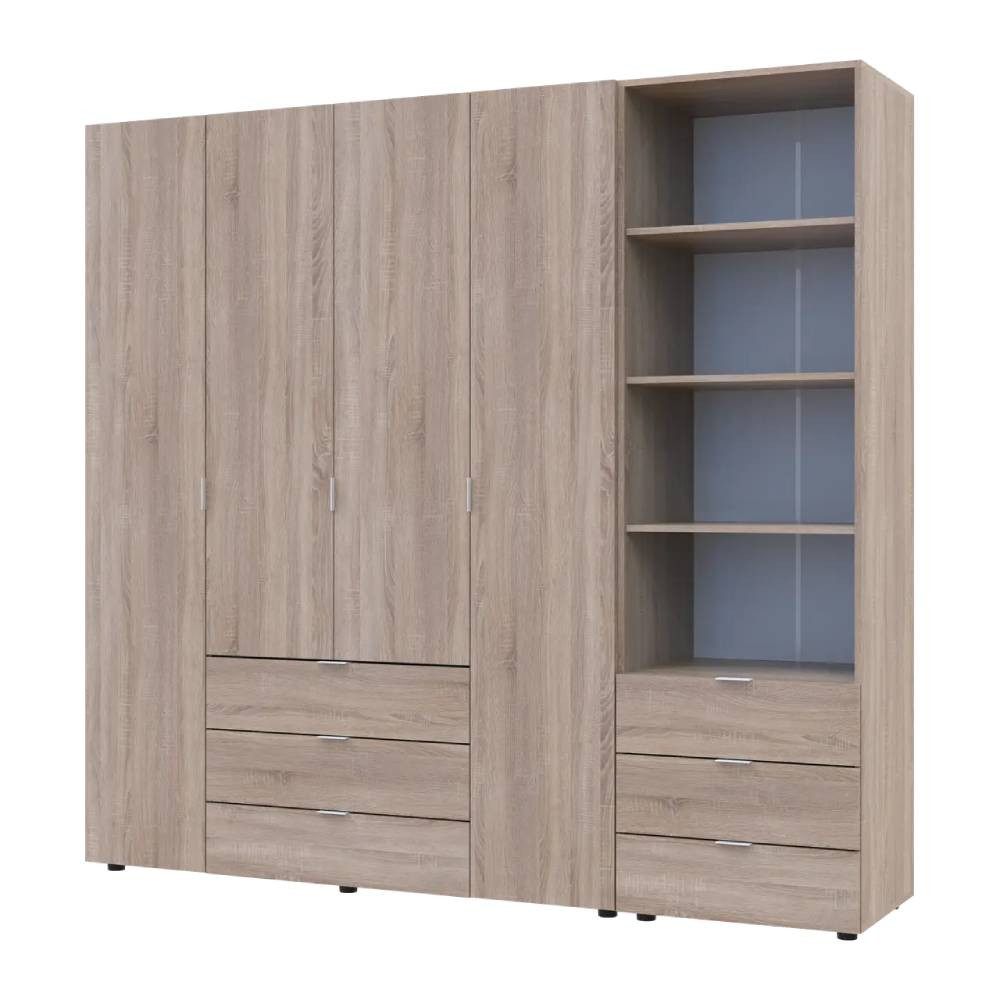 Шафа для одягу Doros Гелар Дуб сонома 4ДСП з пеналом 215х49.5х203.4 (DRS-011929) Львів - фото 2