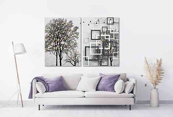 Модульная картина в гостиную / спальню  Дерево золоте листя   TLV-2_053 70x102 см Київ