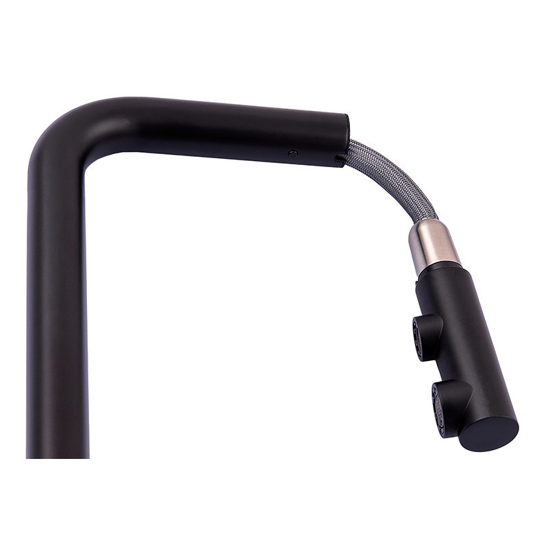 Кухонний змішувач під осмос Zerix LUX-024 Black з висувною лійкою нерж. сталь/колір чорний (ZX5556) Чернівці - фото 2