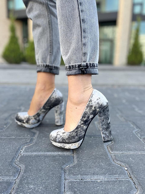 Туфлі жіночі MISSKA сірі оксамит каблук 10см (L212-E326 3556) Коломия - фото 7