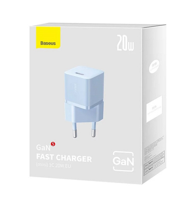 Зарядний пристрій Baseus GaN5 20W Mini Blue Київ - фото 5