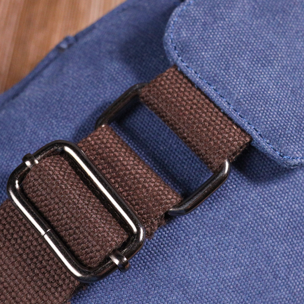 Компактна сумка через плече із щільного текстилю Синя (Vintage) Київ - фото 4