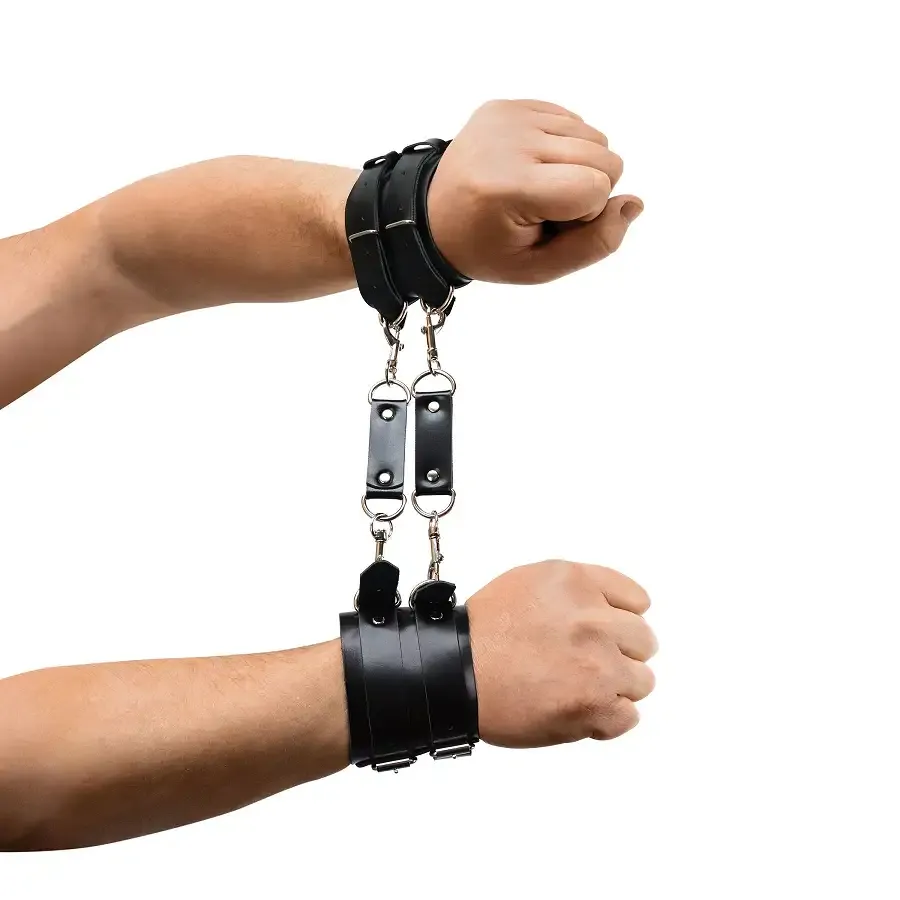 Наручники чоловічі Art of Sex - Handcuffs Dragons man з екошкіри, колір чорний Львів - фото 1