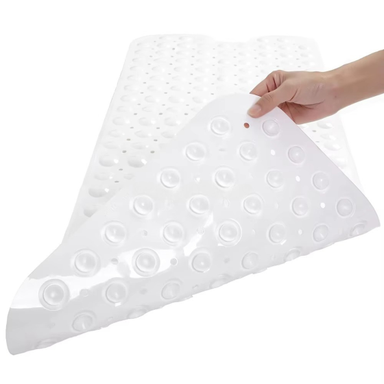 Коврик для ванной комнаты и душа атискользящий,для тела массажный силиконовый с присосками, белый 40х100 см Каменец-Подольский