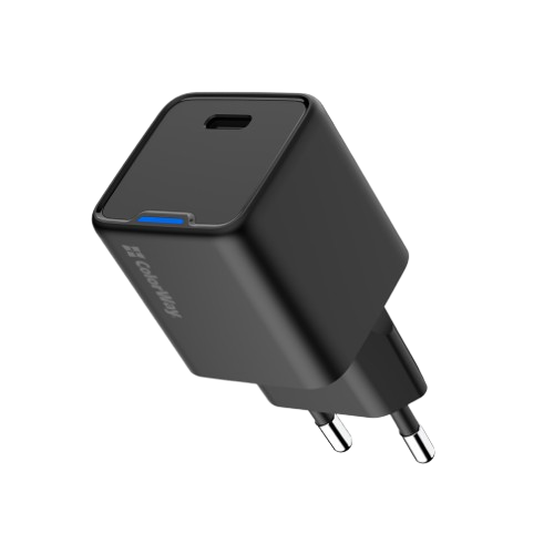 Зарядний пристрій мережевий Type-C PD 25W чорний GaN Mini ColorWay Житомир