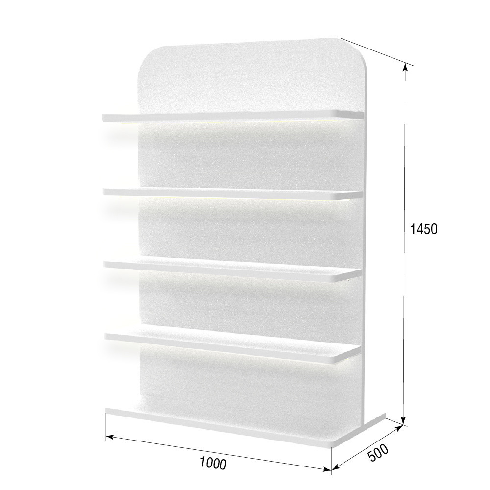 Стелаж EKOSTAR c LED підсвічуванням 1000х500х1450 мм Київ - фото 3