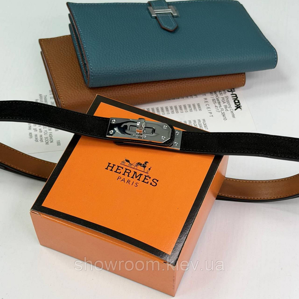 Черный замшевый женский брендовый ремень (280-2) Киев - изображение 1