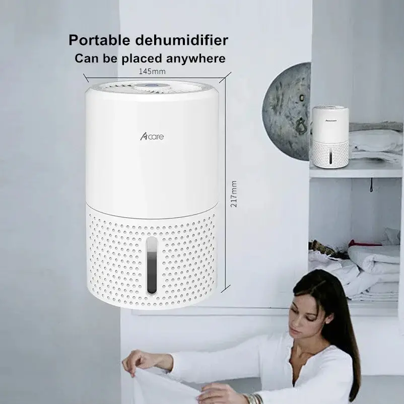 Портативний осушувач повітря Acare до 20 м², резервуар 900 мл, 300 мл/добу, безшумний осушувач з авто вимкненням Київ - фото 9