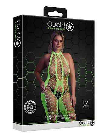 Бодістокінг - Ouch! Bodystocking With Halterneck Green, XL/4XL Sex Aura Київ