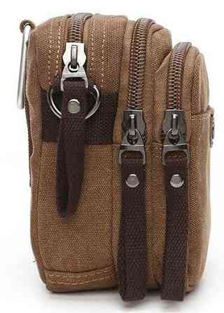 Барсетка текстильная Коричневая (Vintage) Киев